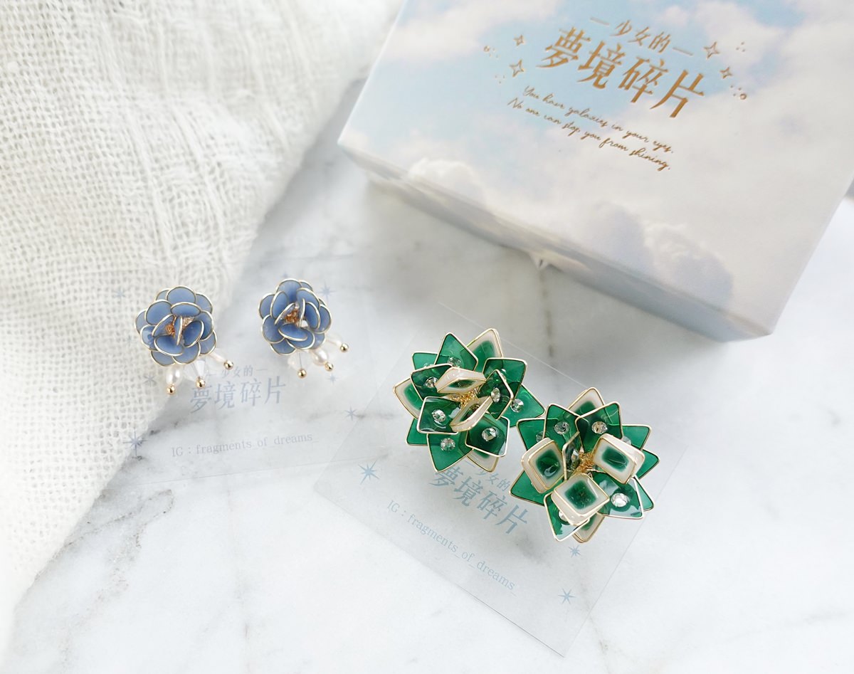【飾品推薦】樹脂耳環推薦 少女的夢境碎片 兩款耳環簡單分享 - 第2張圖