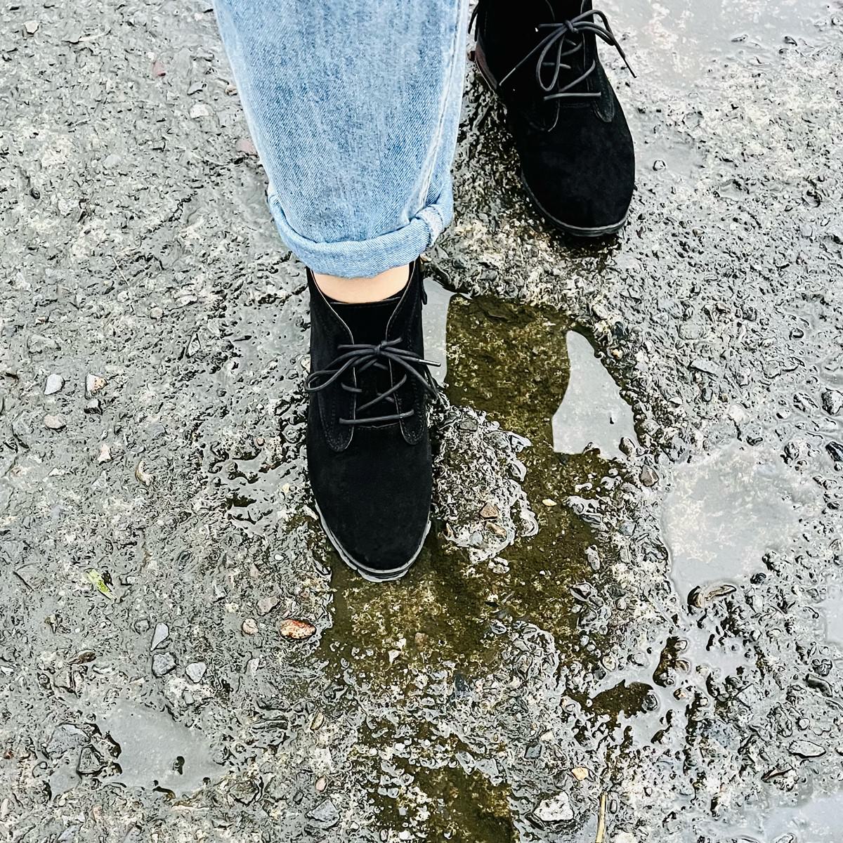 Bonjour 全真皮繫帶休閒防水短靴 雨天防水靴推薦 下雨天也能美美出門不怕濕腳ㄚ! - 第10張圖