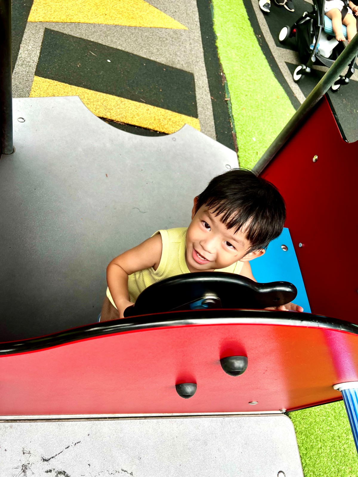 台北北投親子公園|長安公園 可愛小火車站公園,迷你火車鐵道溜滑梯超好玩 - 第11張圖