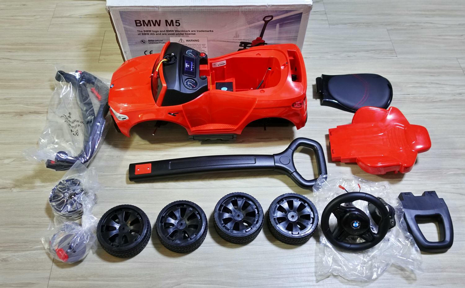 聰明媽咪兒童超跑BMW M5 四合一兒童嚕嚕車 搖擺車、手推車、助步車、滑步車一台搞定 - 第2張圖